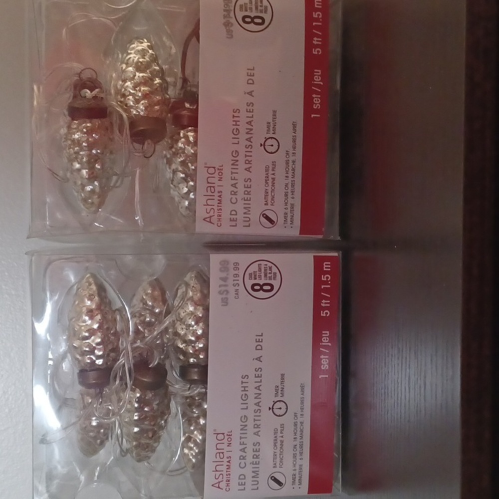Ashland Pine Cones Crafting Lights NWT. 2 sets
